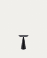 Wilshire side table with frosted tempered glass and steel with matt black painted finish Ø30cm