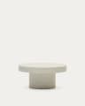 Aiguablava round coffee table in white cement, Ø 90 cm