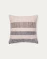 Cushion cover Lunet 100% PET with beige and blue stripes 45 x 45 cm