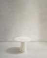 Albanella coffee table in cement with glossy white finish Ø65cm