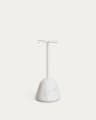 Saura Outdoor Table Base in White Terrazzo and Steel with White Finish Ø 41 x 95 cm