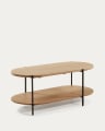 Stolik kawowy Palmia110 x 55 cm lite drewno mango nogi stalowe wykończenie czarne