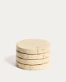 Set di 4 sottobicchieri Zera in marmo beige