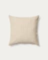 Housse de coussin Melien en jacquard à pois écru 50 x 50 cm