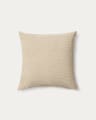 Housse de coussin Lunver en jacquard chevron écru 50 x 50 cm