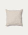 Housse de coussin Junie en jacquard de coton beige 50 x 50 cm