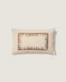 Housse de coussin Enari en coton beige et marron 50 x 30 cm