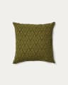 Evone cushion cover 100% cotton with waffle texture green 50 x 50 cm
