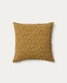Evone cushion cover 100% cotton with waffle texture mustard 50 x 50 cm