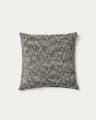 Mevia cushion cover in beige and black linen blend 50 x 50 cm