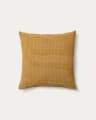Housse de coussin Nuval en tissu structuré moutarde 50 x 50 cm
