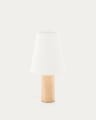 Marga table lamp made from solid rubber wood with natural finish