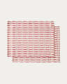 Set di 2 tovagliette Coren 100% cotone jacquard rosso a contrasto 35 x 50 cm