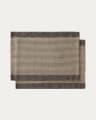 Set Briven di 2 tovaglie 100% cotone nere 35 x 50 cm