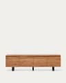 Uxue 3-door TV stand in solid acacia wood with bleached finish 200 x 58cm