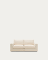 Alea removable cover modular sofa 3-seater in natural chenille 220 cm