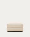 Alea removable cover footrest in natural chenille 90 x 90 cm