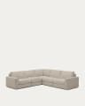 Alea removable cover modular sofa 5-seater in light brown 310 x 310 cm