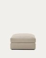 Alea removable cover footrest in light brown chenille 90 x 90 cm