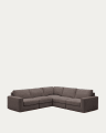 Alea removable cover modular sofa 5-seater in dark brown 310 x 310 cm