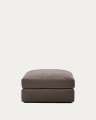 Alea removable cover footrest in dark brown chenille 90 x 90 cm