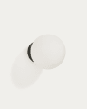 Brisia metal wall lamp with black finish and 1 frosted glass ball Ø15cm
