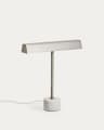 Lynor brushed metal table lamp with white marble base UK adaptor
