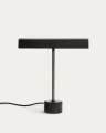 Lynor brushed metal table lamp with black marble base