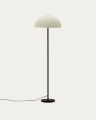 Nibla black metal floor lamp with white clay-effect shade and UK adaptor