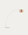 Juhe ash veneer floor lamp in white steel and marble
