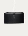 Mariela linen ceiling lamp shade in a black finish Ø 80 x 40 cm