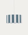 Ciral ceiling lamp shade with blue and white stripes, Ø 40 cm
