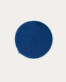 Galette de chaise ronde Rimca velours bleu Ø 35 cm