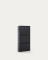 Ode shoe rack with 3 doors in dark grey, 50 x 103 cm