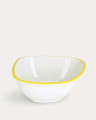 Taça grande Odalin porcelana branco e amarelo