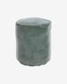 Brunetta round pouffe in dark turquoise velvet Ø 40 cm