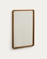 Specchio Shamel in legno massiccio di teak finitura noce 45 x 70 cm