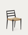 Analy chair in solid oak with black finish and rope seat FSC 100%