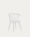 Cadira Trise DM i fusta massissa de cautxú lacat blanc