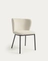 Krzesło Ciselia białe boucle i czarne metalowe nogi FSC Mix Credit