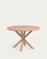 Tavolo rotondo Argo di melammina con finitura naturale e gambe in acciaio effetto legno Ø 120 cm