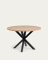 Argo runder Tisch mit Melamin natur und schwarzen Stahlbeinen Ø 119 cm