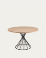Niut runder Tisch aus Melamin natur und mit schwarzen Stahlbeinen Ø 120 cm