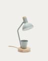 Katia desk lamp in wood and green metal UK