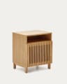 Beyla bedside table in solid oak wood and oak veneer 53 x 62cm FSC 100%