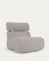 Club armchair in light grey bouclé