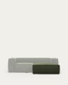 Blok sofa right side chaise longue for seat with 70 cm depth green corduroy