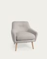 Fauteuil Candela en micro bouclette grise