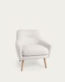 Fauteuil Candela en micro bouclette blanche