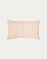 Capa almofada Yanil 100% algodão vichy rosa e bege 30 x 50 cm